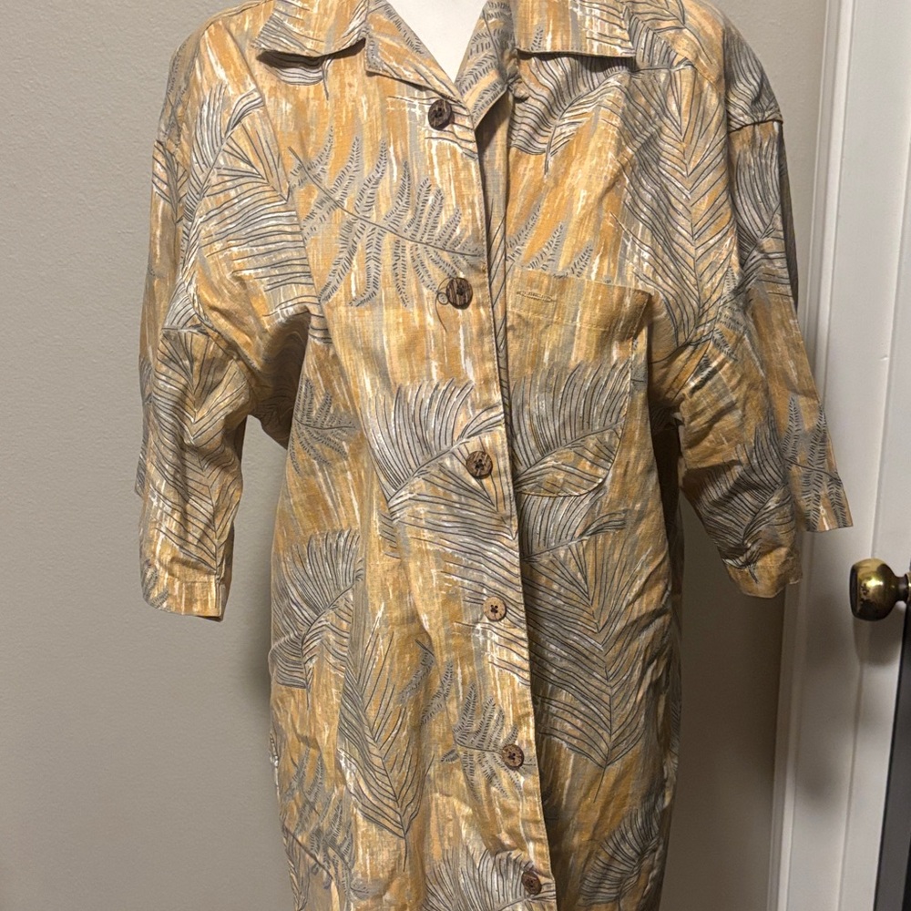 Joe Martin Tropical Men’s Polo in Yellow/Gray